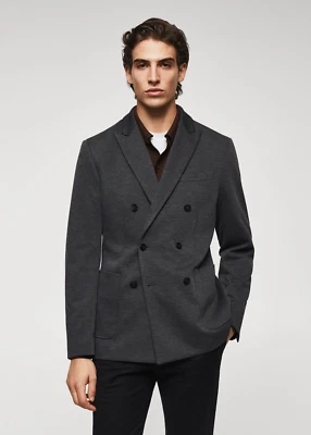 Mango Slim-fit double-breasted jacket - Image 1 of 4
