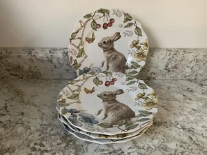 Set of 4 SOFIE THE BUNNY Salad Luncheon Dessert Snack Plates 8 1/2" by PIER 1 EC - Picture 1 of 5