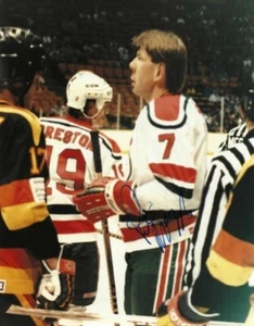 Autographed PETER MCNAB New Jersey Devils 8x10 photo - COA - Picture 1 of 1