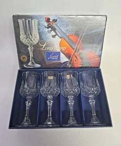 Longchamp Cristal d'Argues Glasses 6'' Wine Set of 4 Boxed - Picture 1 of 4