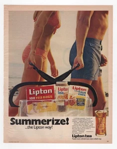 Anuncio vintage 1972 gran tamaño impresión magnética ¡Summerize! ...el camino Lipton! Playa de té - Imagen 1 de 1