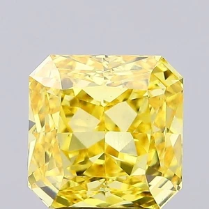 3.00ct Square Radiant Loose VS2 Vivid Yellow Lab Grown Diamond IGI Certified - Picture 1 of 18