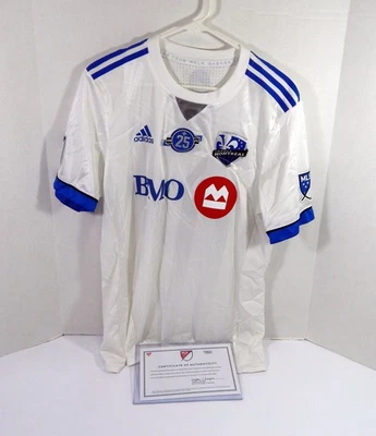 2018 Montreal Impact Rod Fanni #15 Game Used Signed White Jersey 25th Patch L 75 - Image 1 of 4