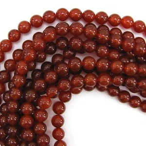 Piedra preciosa redonda de cornalina roja AA 15" cadena 4 mm 6 mm 8 mm 10 mm 12 mm - Imagen 1 de 5
