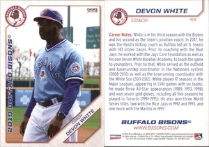 Devon White 2019 Choice Buffalo Bisons #29 RC Card FREE SHIP *AutographDen* - Picture 1 of 1