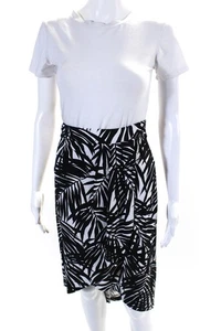 Michael Michael Kors Womens Leaf Print A Line Skirt Black White Size Extra Small - Picture 1 of 6