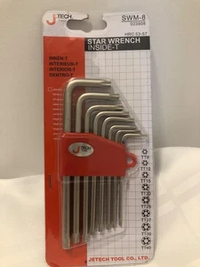 Jetech 8pc Long Arm Star Key Wrench Set Torx T9 T10 T15 T20 T25 T27 T30 T40 - Picture 1 of 2