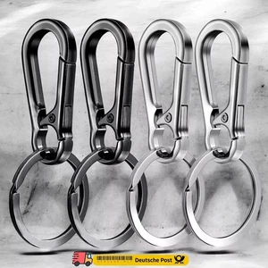 4x Metall Karabiner Schlüsselanhänger mit Schlüsselring  Metall Karabinerhaken - Bild 1 von 10