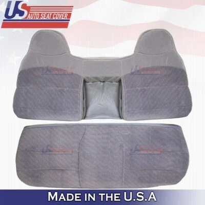 1996 1997 Fits Ford F250 F350 XLT Rear Bench Bottom & Top Cloth Cover Gray - Image 1 of 4