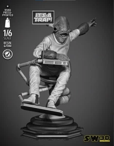 Impreso en 3D 16K HECHO POR VENTILADOR STAR WARS - SW3D - Escultura Almirante Ackbar 250-350 mm - Imagen 1 de 1