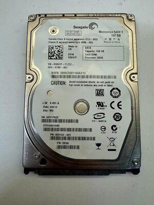DELL G841F ST9160310AS 9EV132-031 160GB 5.4K RPM 8MB CACHE 3Gb/s SATA 2.5" HDD - Image 1 of 4