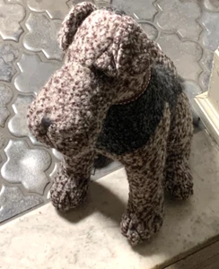 Vintage DORA DESIGN UK ALPHIE AIREDALE Stuffed Wool Terrier Dog Doorstop ENGLAND - Picture 1 of 12