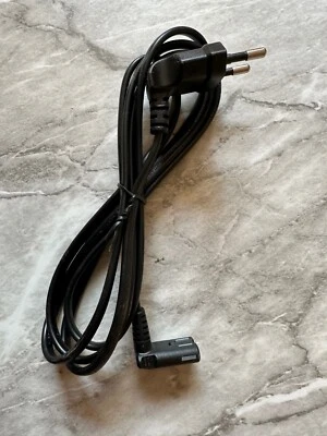 Câble d'alimentation électrique bipolaire coudé, cordon secteur coudé Long: 1,5m - Photo 1/3