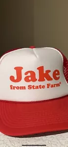 Jake From State Farm Trucker Snapback Hat Cap Red White Dude Insurance Otto Hat - Picture 1 of 3