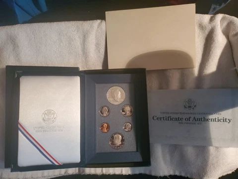 1990 Prestige US Proof Mint Set~Complete & Original w/Box & COA~Bill of Rights Cover