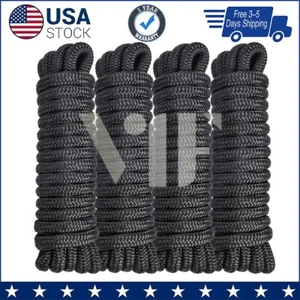 4 Pack 5/8 x 20 Dock Lines Nylon Rope for Boats Double Braided Boat Accessories - Picture 1 of 6