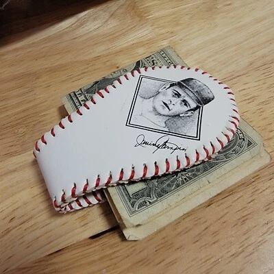 Handmade Upcycled  Baseball Magnetic Money Clip Wallet Edc Nolan Ryan Mens Gift  - Image 1 of 4