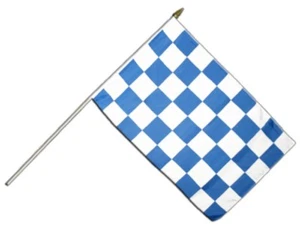 Karo Blau-Weiß Stockflagge Flaggen Fahnen Stockfahne 30x45cm - Bild 1 von 1