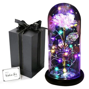 Die Schöne und das Biest Rose Leuchtgalaxie Rose Geschenk für Mama Für immer verzaubert... - Bild 1 von 7