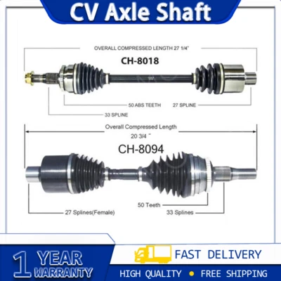Eje TrakMotive CV eje junta CV 2x se adapta de 1998 a 2004 Dodge Intrepid Foto 1 de 4