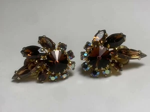 Signed Sherman Amber Earrings - Picture 1 of 6