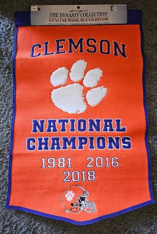 Clemson Tigers National Champions Winning Streak Dynasty Collection Decor Banner Cover