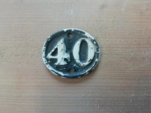 Nr. 40 Vintage Gusseisen Schließfach Türnummer - Bild 1 von 1