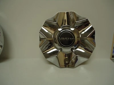 LIMITED ALLOY WHEELS Chrome Center Cap- #W-201 NEW-1 EA-FREE SHIP-black logo - Image 1 of 3