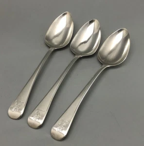 George III Crested Silver Table Spoons Richard Crossley London 1813 184g ABLZX - Picture 1 of 4