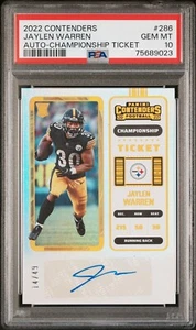 2022 Contenders Jaylen Warren Championship Ticket Auto /49 Gem Mint 10 PSA RC - Picture 1 of 2