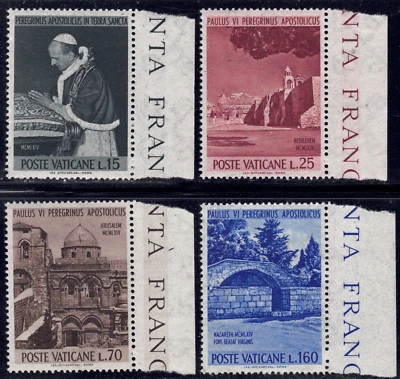 1964 Vatican City SC# 375-378 - Visit of Pope Paul VI to the Holly Land - M-NH - Image 1 of 2