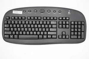 LOGITECH WIRELESS KEYBOARD INTERNET PRO CORDLESS USB BLACK QWERTY Y-RA-J56A - Picture 1 of 2