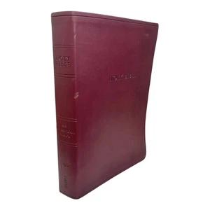Holy Bible NIV Zondervan Super Giant Print 2011 Burgundy Leather Imitation - Imagen 1 de 6