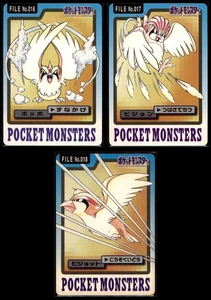1997 Pokemon Bandai Carddass Part 3-4 Pidgey 016 Pidgeotto 017 Pidgeot 018 Japan - Bild 1 von 7
