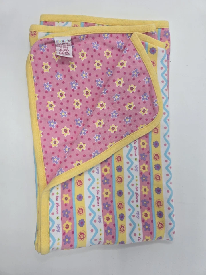 Cobertor Gymboree Vintage Rosa Listra Floral Algodão Les Fleurs Amarelo 30x35 *Leia - Imagem 1 de 1