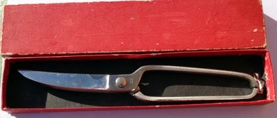 VINTAGE BOXED 1950s INOX POULTRY SHEARS/SCISSORS: MADE IN FRANCE: TOP - Bild 1 von 4