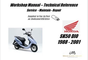 Honda SK50 DIO SK50 SK 50 Service Repair Workshop Manual USB 1988 - 2001 - Picture 1 of 11