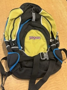 Jansport Hiking Backpack Multi-Pocket Camping Yellow & Blue Load Lift System - Picture 1 of 11