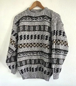 Vintage Lavane New York Herren Multicolor Cosby Style Heavy Knit Pullover Gr. M - Bild 1 von 6