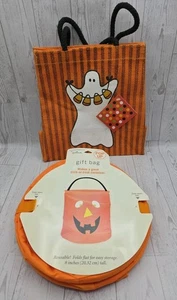 2 Halloween Gift/Treat Bags Orange - Picture 1 of 7