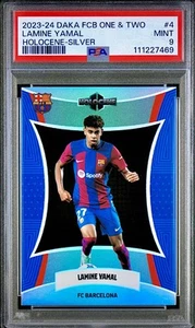 /199 PSA 9 RC Lamine Yamal 2023-24 DAKA FC Barcelona Silver Holo Rookie POP 1 - Bild 1 von 3