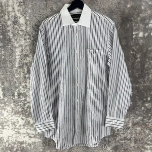 Kenneth Roberts Gr. 15,5 32/33 gestreiftes Kleid Shirtkleid weiß kurzarm - Bild 1 von 8