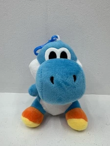 Lindo colgante de mochila de felpa azul Yoshi con clip Mario - Imagen 1 de 9