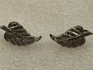 Orecchini vintage a forma di foglia in argento sterling - Foto 1 di 3