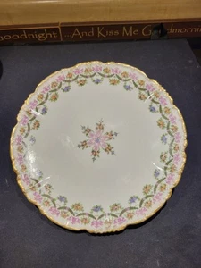 Jean Pouyat Limoges Floral & Pink Scrollwork & Gold Shallow Bowl Circa 1914 - Bild 1 von 10