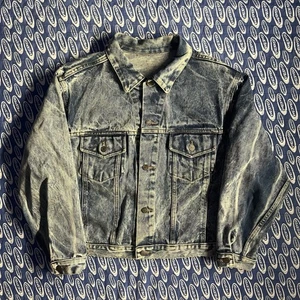 Chaqueta de Camionero True Vintage Años 60 70 Lavado Ácido Desteñido Denim Botón Unisex - Imagen 1 de 11