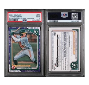2024 Bowman /199 Jacob Wilson Prospects Purple Pattern #BP-3 RC PSA 9 - Picture 1 of 1