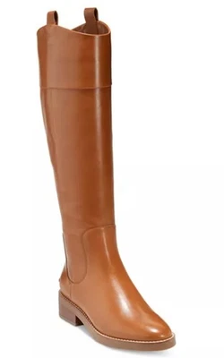Nuevas botas de montar de cuero hasta la rodilla Cole Haan Hampshire $420 6 para mujer color tostado británico Foto 1 de 4