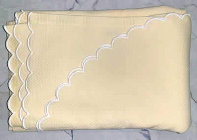 NWOT MATOUK Twin Scalloped Matelassé Coverlet in yellow - Image 1 of 2