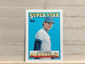 1988 Ryne Sandberg Topps Baseballkarte # 6 Super Star Sticker Rückseiten - Bild 1 von 8